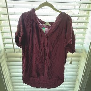 Maroon cap sleeve blouse - NEW WITH TAGS